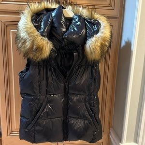 S13 Women's Snowcat Down Puffer Vest with Faux Fur Hood XL
